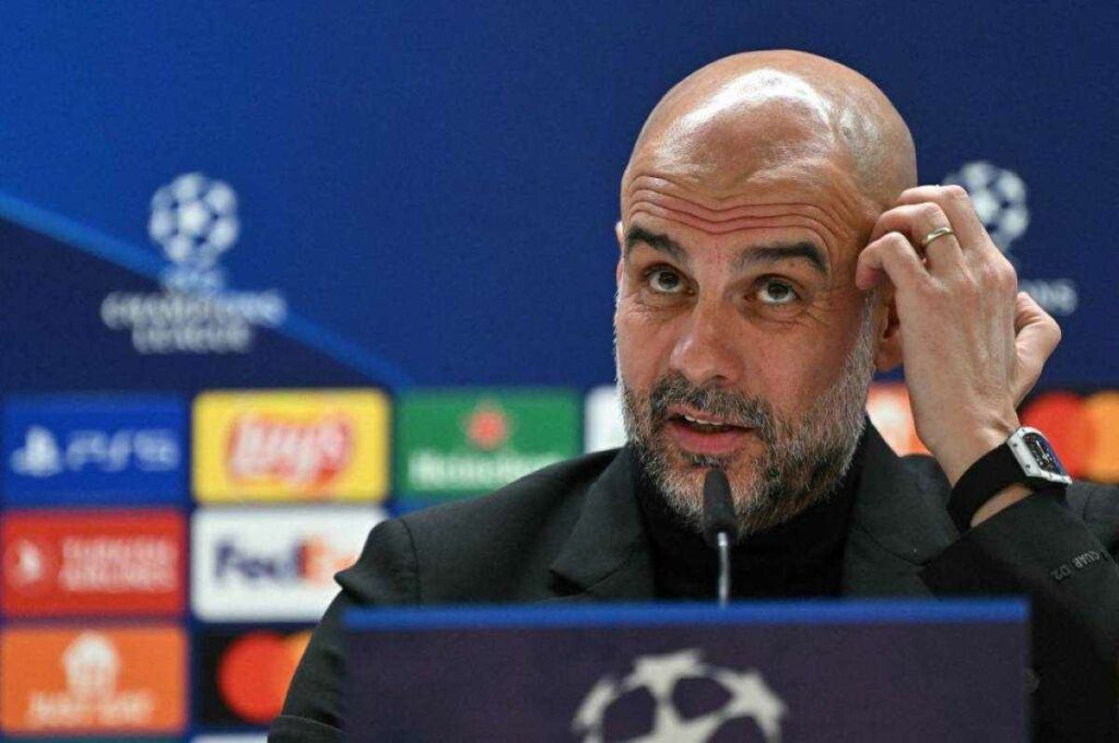 El entrenador del Manchester City, Pep Guardiola, cree que “ganar al Real Madrid dos veces seguidas” en Champions “es prácticamente imposible”. Foto: AFP
