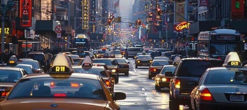 La ciudad de Nueva York suspendió la entrada en vigor de un nuevo plan que preveía cobrar a los vehículos para entrar al centro de Manhattan. Foto: AFP