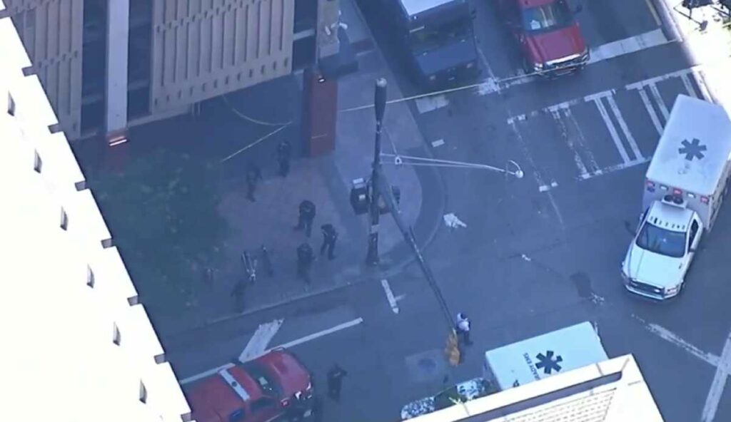 La policía de Atlanta investiga el tiroteo en el Peachtree Center que hirió a varias personas. Foto: Medios Locales