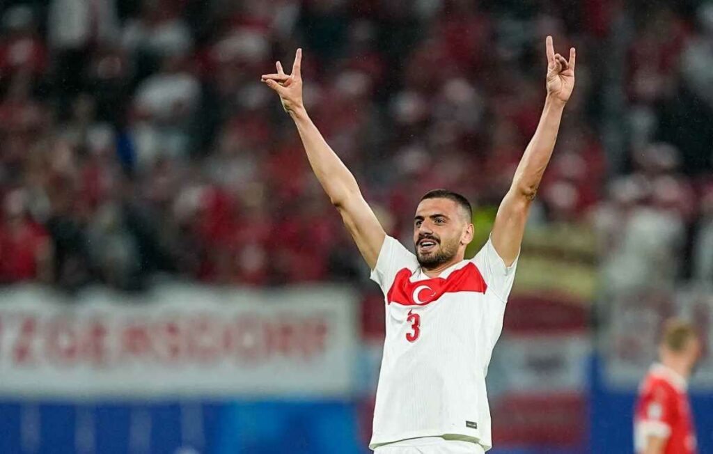 El defensa turco Merih Demiral, que realizó una polémica celebración durante los octavos de final de la Eurocopa-2024 contra Austria. Foto: AFP