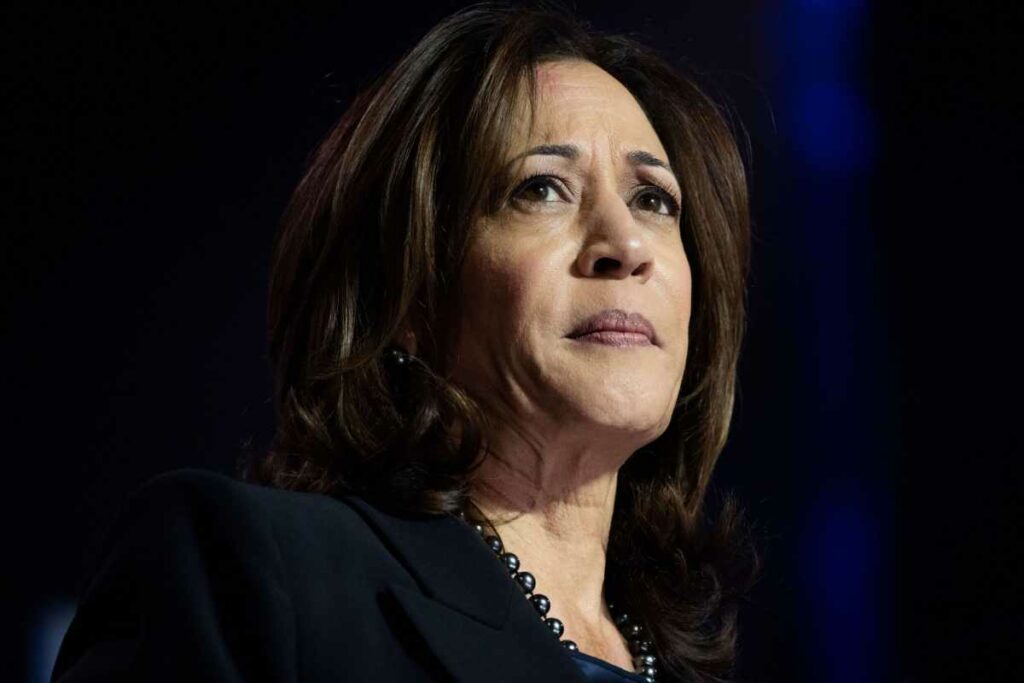 La vicepresidenta de Estados Unidos Kamala Harris durante un mitin en Manassas, Virginia, en Estados Unidos, el 23 de enero de 2024. Foto: AFP