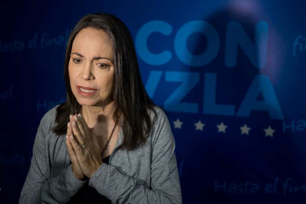 La opositora venezolana pidió el “cese inmediato de la represión” de las protestas contra la reelección de Maduro, que considera fraudulenta