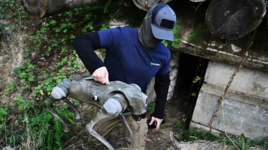 Sigilosos y ágiles, los perros robot ya se usan en misiones peligrosas de los soldados ucranianos, como la inspección de trincheras rusas.