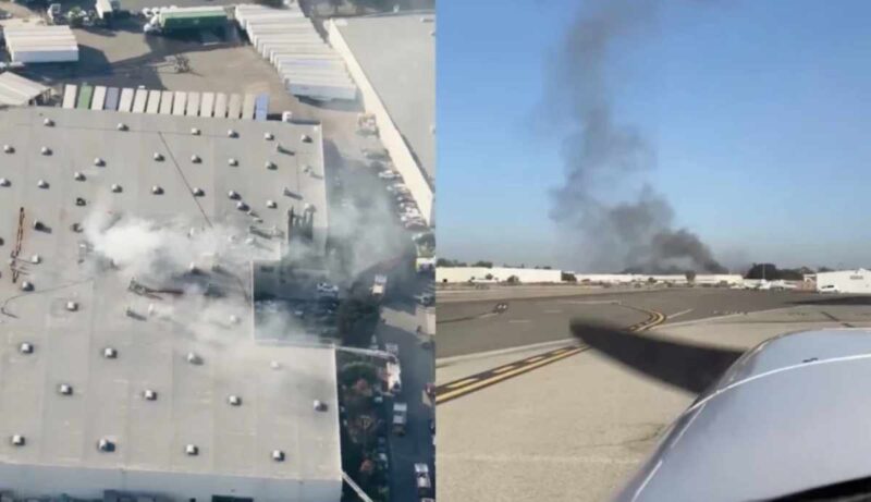 La policía de Fullerton emitió una orden de evacuación en el edificio donde cayó la avioneta.