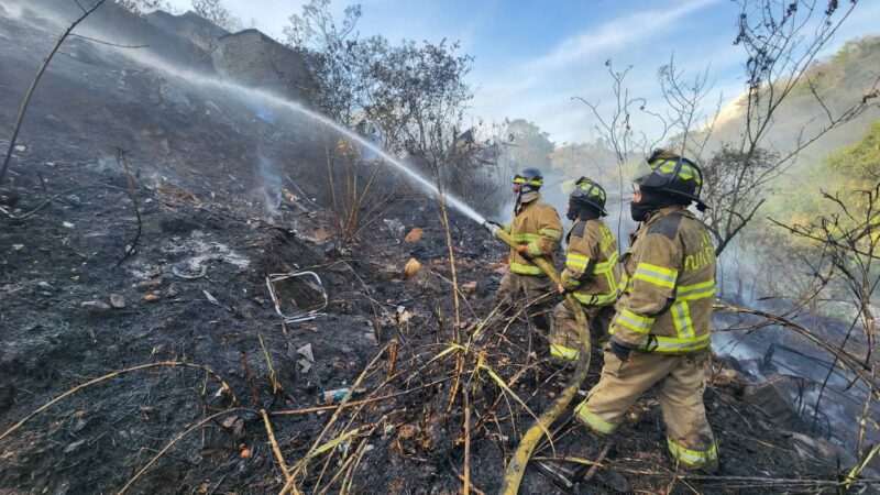 Incendio forestal consume dos viviendas en Altos de Sinaí, Zona 18