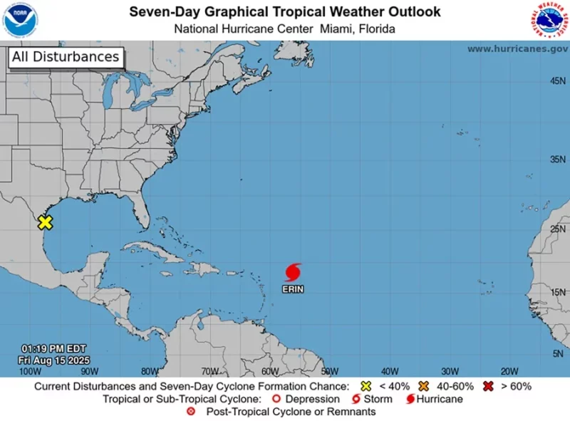Erin se convierte en el primer huracán del Atlántico de 2025