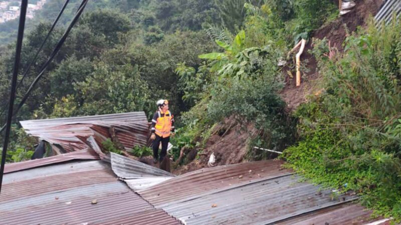 Viviendas afectadas en la zona 2 de Mixco. FOTO: CBV.