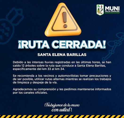 Algunas rutas del Boca del Monte, quedó cerrado. FOTO: MUNI Villa Canales. 