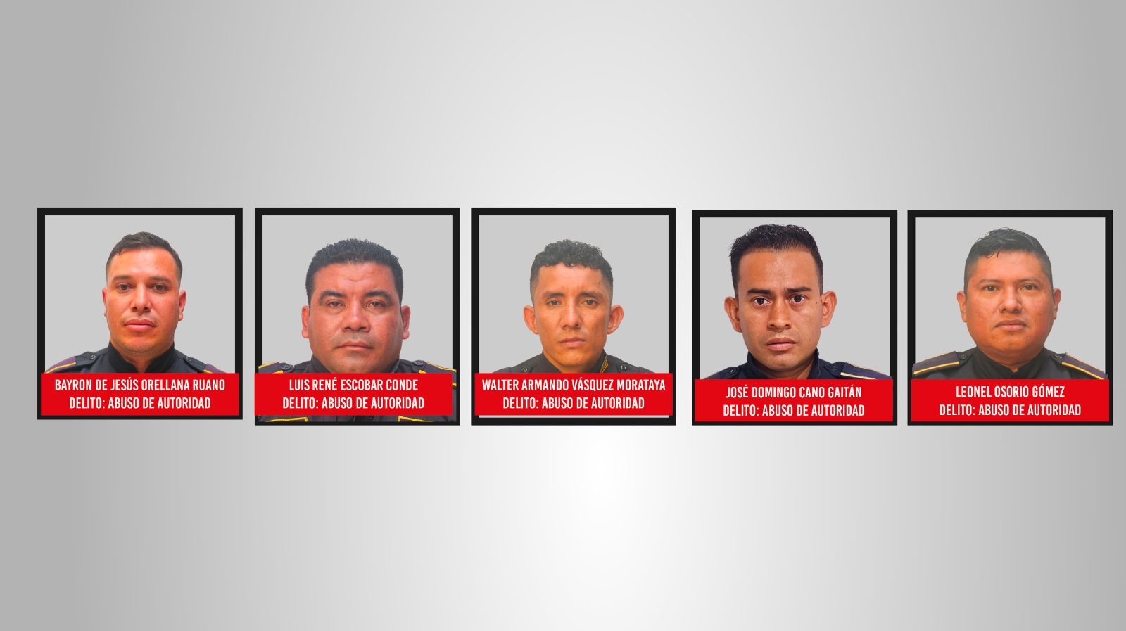 PNC difunde rostros de cinco exagentes con orden de captura