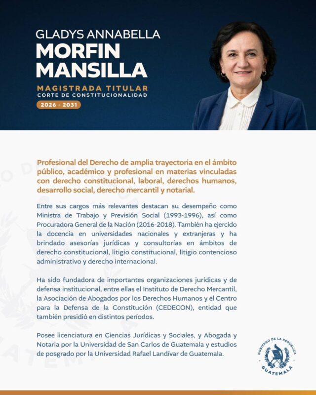 Hoja de vida de la nueva Magistrada de la CC, por el Ejecutivo. FUENTE: Gobierno. 