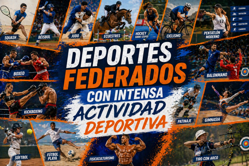 Deportes federados mantienen actividad del viernes 24 al domingo 26 de abril