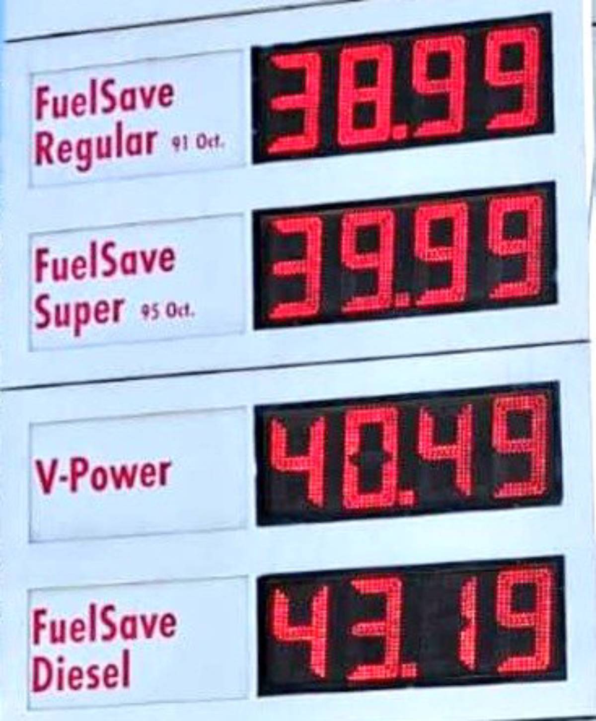 Precios de combustibles bajan 50 centavos