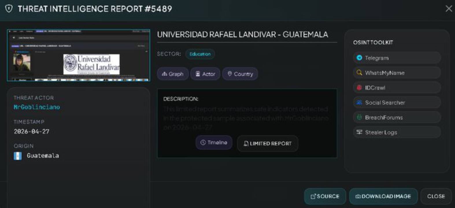 Universidad Rafael Landívar analiza posible filtración de datos