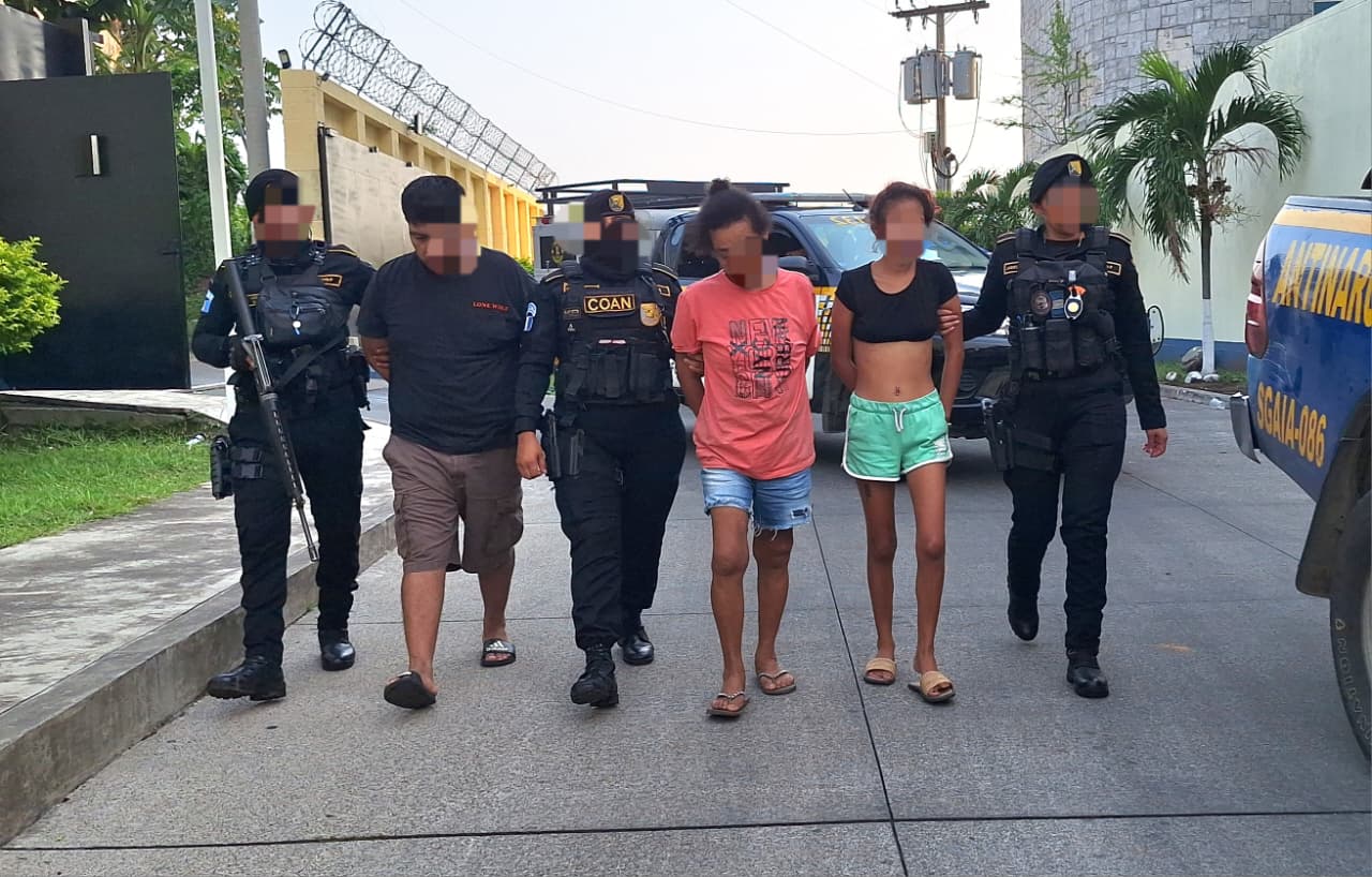 Presuntos distribuidores de droga capturados en Retalhuleu