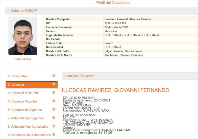 PNC reveló récord criminal de presuntos motoladrones abatidos