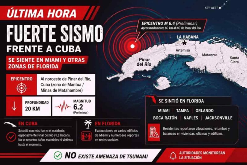 Un temblor de magnitud 6.2 genera alarma en varias