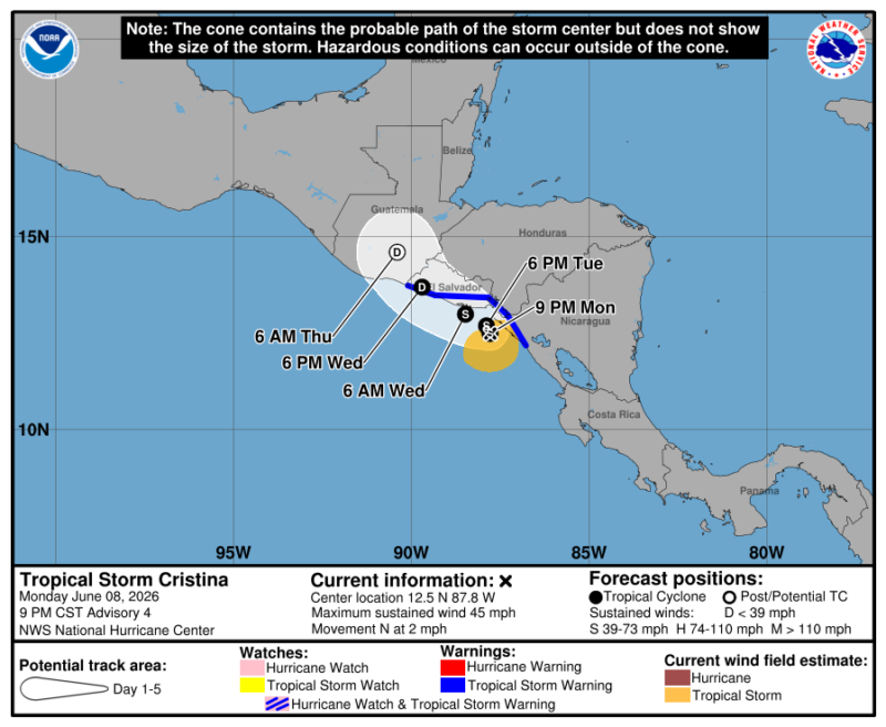 Por tormenta tropical Cristina, se podrían suspend