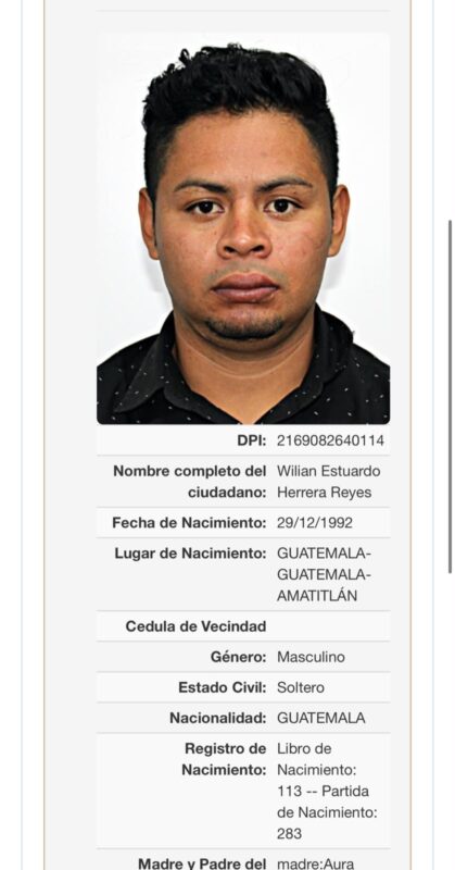 Antecedentes del hombre fallecido. FUENTE: PNC.