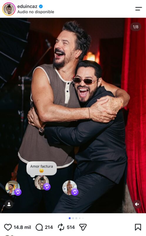 Grupo Firme y Ricardo Arjona. FUENTE. REDES SOCIALES.